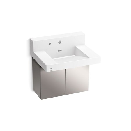 Kohler 30In Wall-Mount Lavatory System With Backsplash In Glacier White 81024-BSS-KCG